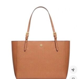 Tory Burch Brown Tan Leather Tote York Buckle